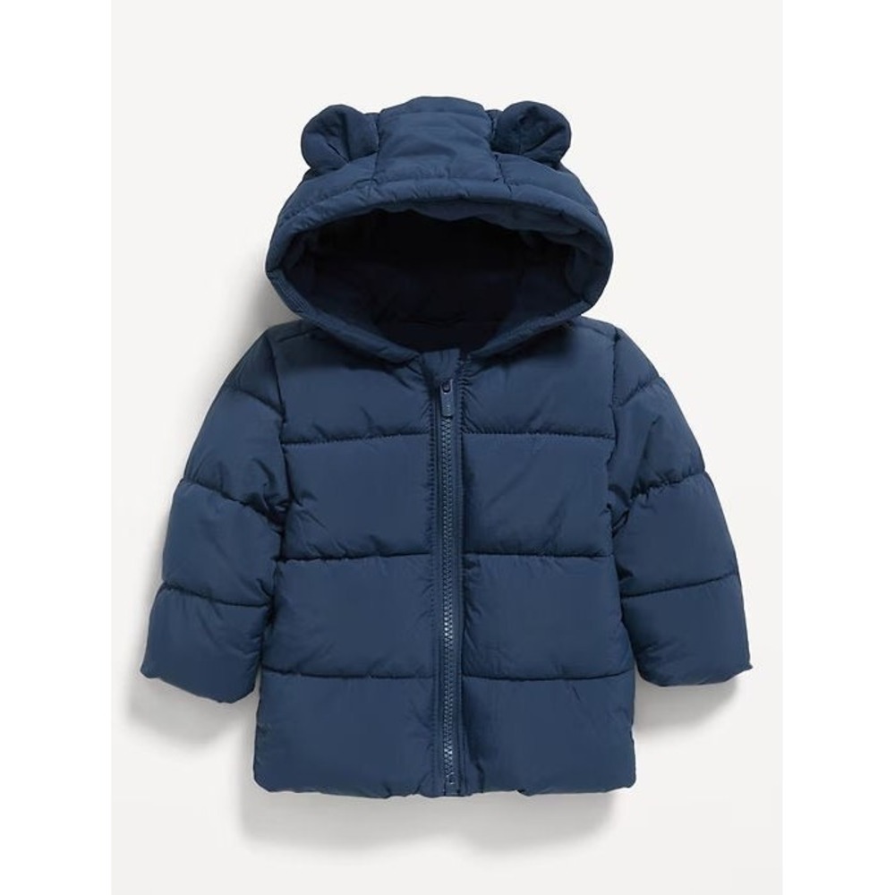 Old Navy Baby Unisex Water Resistant Critter Puffer Jacket - Blue - 12/18 Months